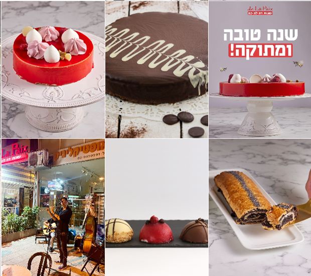פיד אינסטגרם של דה לה פה עם עוגות מוס ועוגת פרג, צילום מתוך אינסטגרם @delapaix