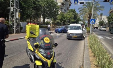 אופנוע מדא בזירת התאונה ברחוב ירושלים,